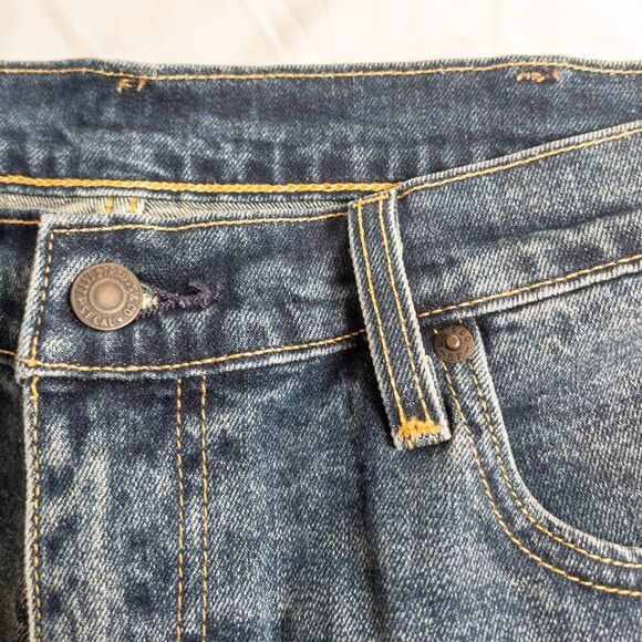 Levis 505 Jeans Mens Size 38x32 Blue Premium Big E Classic Straight Denim Modern - Picture 9 of 11